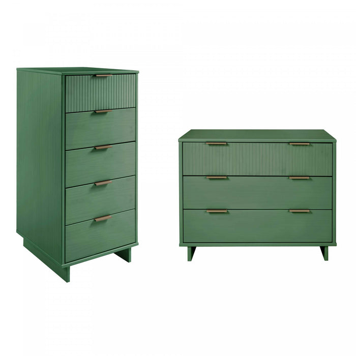 Granville Modern 2-Piece Dresser Set in Sage Green