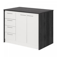 Myro Kitchen Island with Storage Gray Oak and White - South Shore Kitchen Storage 