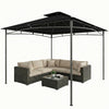 Outsunny 10' x 10' Gazebo, Soft Top Garden Gazebo with 2-Tier Roof, Black
