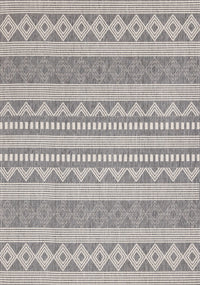 Jackson Grey White Patterned Rows Rug, 6'7