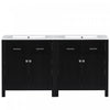 Felix 60 Inch Modern Double Bathroom Vanity with Ceramic Sink & Storage Cabinet, Black | Meuble de salle de bain double moderne Felix 60 pouces avec lavabo ceramique et rangement, noir