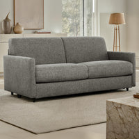 Brix 70 in. Textured Weave Euro Sofa Bed with Memory Foam Mattress - Stone 