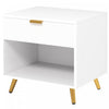 HOMCOM Nightstand with Drawer and Open Compartment for Bedroom, White