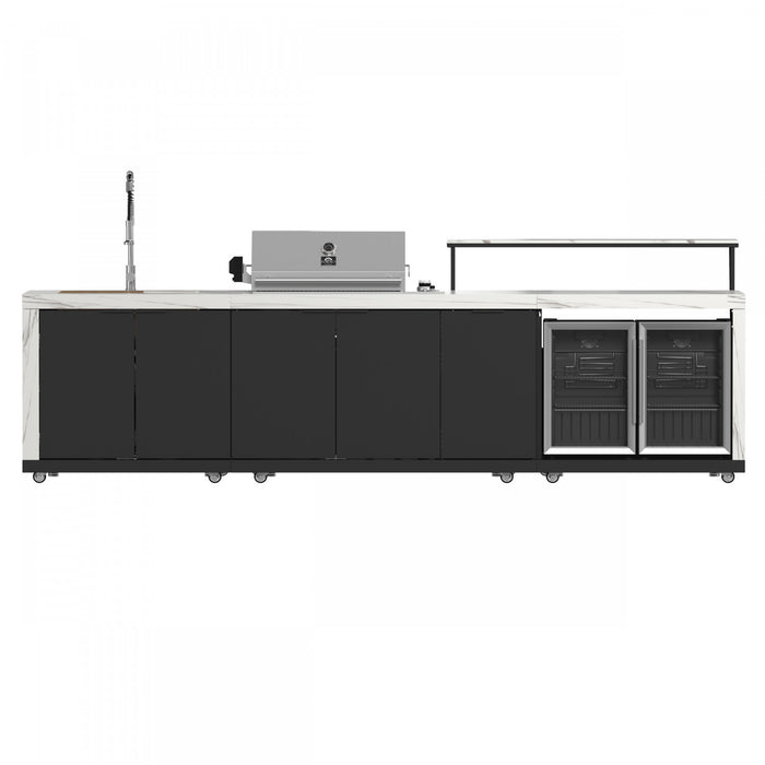 Forno Rimini Outdoor Kitchen, 62,600 BTU, 4.8 cu.ft. Refrigerators, White Countertops - FODKT2575WHT