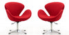 Raspberry Modern Upholstered Swivel Lounge Chair in Red - Set of 2 Accent Chair