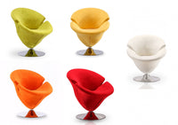 Tulip Modern 1-Piece Accent Chair in Green, Orange, Red, White and Yellow 