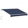 Outsunny 10' X 8' Manual Retractable Awning Shelter W/ Crank, Blue