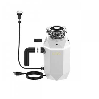 BrightDIAMOND 3/4HP Quietest Waste Disposer, LED Cabinet Light, Corded & Air Switch, MoonStone - WDD075TA2MS Food Disposer | BrightDIAMOND 3/4 HP Broyeur ultra-silencieux, DEL sous armoire, cordon/interrupteur, Blanc- WDD075TA1BO
