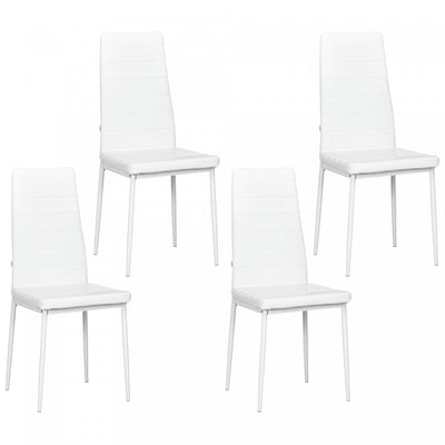 HOMCOM Dining Chairs, Set of 4, PU Leather Upholstered Accent Chairs, Back