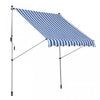 Outsunny 6.6'x5' Manual Retractable Patio Awning Window Door Sun Shade Deck Canopy Shelter Water Resistant Uv Protector Blue