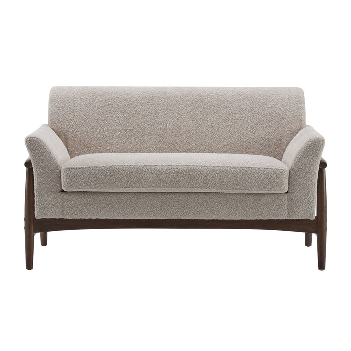 Harper Compact Seating Fabric Modern Loveseat,Almond