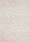 Lincoln Modern Luxurious Plush White Curves Area Rug - 6'7\" x 9'6\"