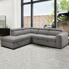 Keane 101 in. Fabric Sleeper Sectional with Storage Chaise and Adjustable Headrests - Grey
