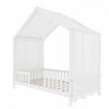 Paul Montessori Floor Bed with Canopy and High Railings,Twin Size，White Twin Bed