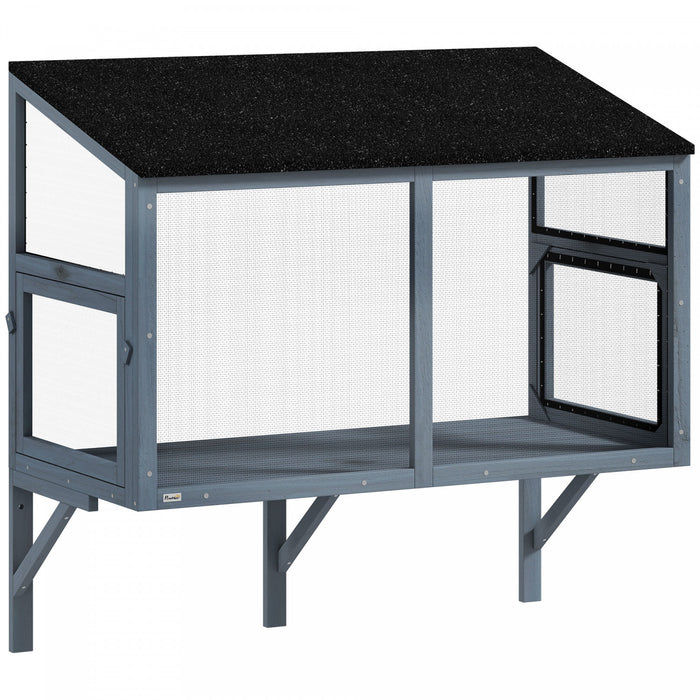 PawHut Bug Proof Window Cat Catio, Outdoor Cat House w/ Metal Mesh, Outdoor Enclosure for Indoor Pet, Expandable Safe Window Perch for Sunbathing, Napping & Overlooking, 39.4\"L