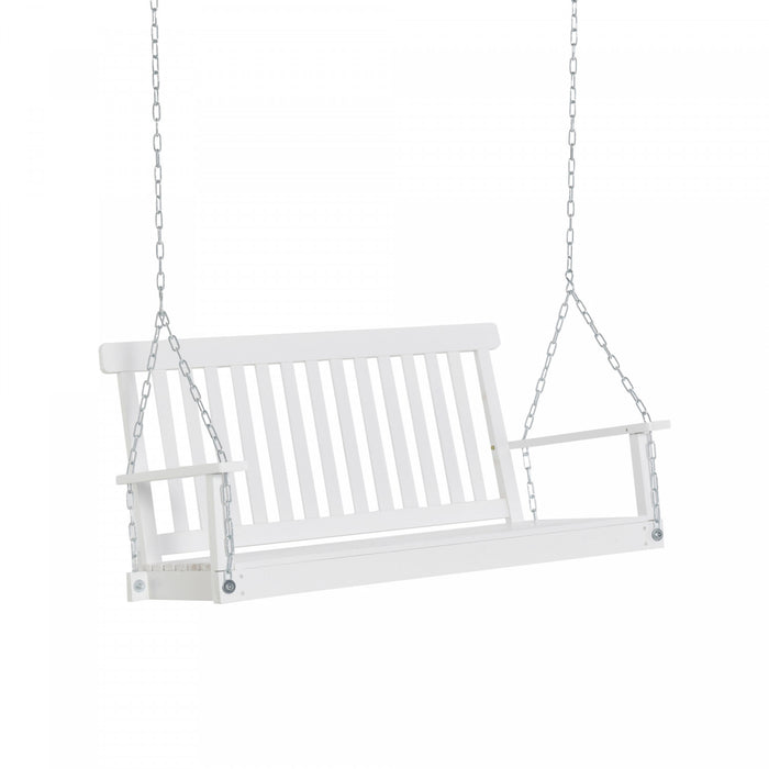 Outsunny 2-seater Porch Swing Outdoor Patio Swing Chair With Slatted Design