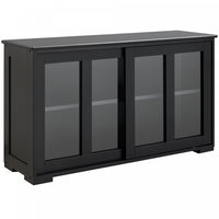 HOMCOM Kitchen Sideboard Stackable Storage Cabinet with Sliding Glass Door