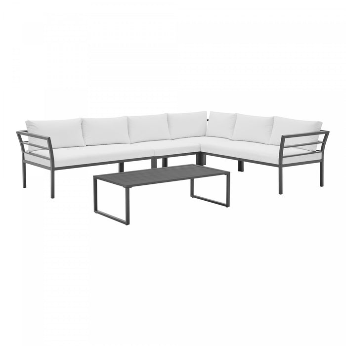 Sunnyside Modern 5-Piece Conversation Set in White
