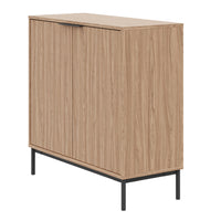 Nordika Slim 2-Door Storage Cabinet - Light Walnut 