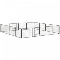 Pawhut Heavy Duty Dog Playpen, 16 Panels Pet Playpen Dog Fence, Portable Puppy Exercise Pen, With 2