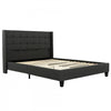 Wilder Grey Upholstered Wingback Platform Bed - Queen