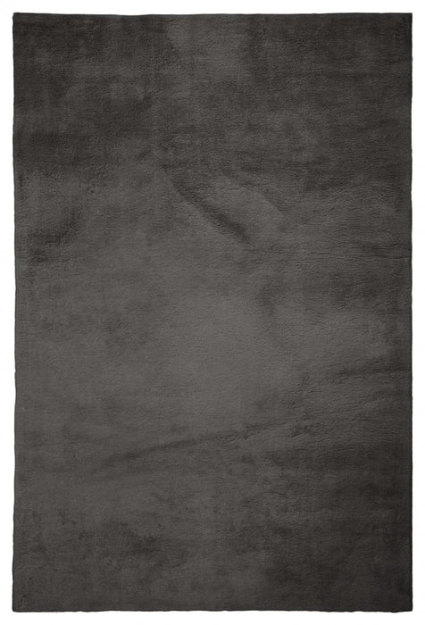 Argo Plush & Shags Charcoal Washable Rug 6'7\" x 9'0\" Indoor Area Rug