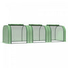 Outsunny 9.7' X 3.3' X 2.5' Pe Mini Tunnel Greenhouse Garden Green Grow Shed Portable Plant Flower Warm House Steel Frame Zipped Doors, Dark Green