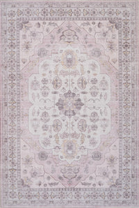 Aqua Pink Washable Non-slip Low Pile Area Rug 8'x10' 