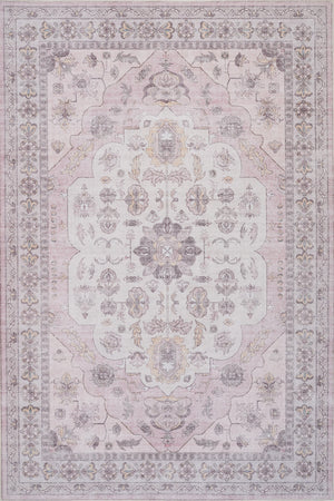 Aqua Pink Washable Non-slip Low Pile Area Rug 8'x10'