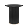 Voss Modern Round Dining Table with Ash Veneer Tabletop & Metal Base, Black | Table a manger ronde moderne Voss avec plateau en frene et base metallique, noir