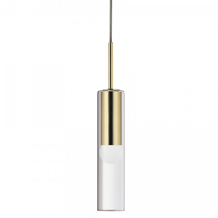 Dainolite Palmer 1 Light Pendant Aged Brass Clear Glass Lamp