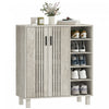 HOMCOM Shoe Cabinet with 5-tier Open Shelves for 17 Pairs Grey