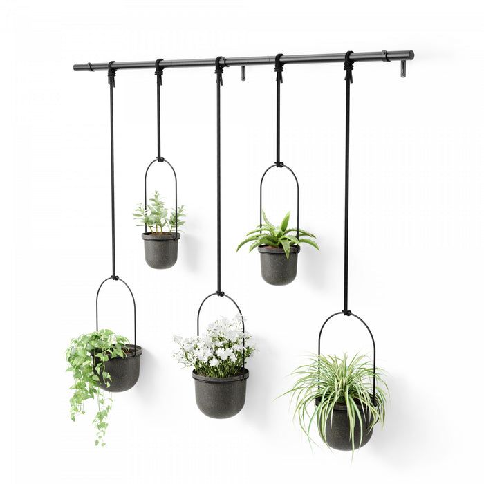 Umbra Black Triflora Hanging Planter - Set of 5