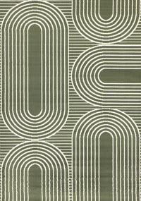 Florence Green White Modern Geometric Arches Rug, 2'7