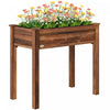 Outsunny 34\"x18\"x30\" Elevated Planter Box, Wooden Patio Raised Garden Bed