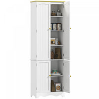 HOMCOM Freestanding Kitchen Pantry Storage Cabinet with 4 Shelves, 4 Doors