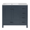 Derek 36 Inch Modern Bathroom Vanity with Ceramic Sink & Multi Storage, Blue | Meuble de salle de bain moderne Derek 36 pouces avec lavabo ceramique et rangement multiple, bleu