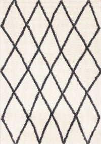 Fairmont White Grey Trellis Rug, 7'10