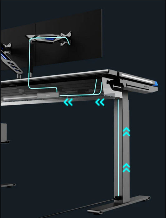 Blacklyte Atlas Gaming Desk - Black