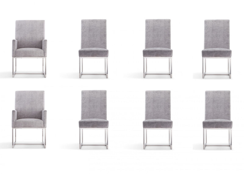 Element Modern 8-Piece Dining Chair Set in Gray