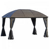 Outsunny 10' X 13' Hardtop Gazebo Canopy With Galvanized Steel Roof, Aluminum Permanent Pavilion Outdoor Gazebo With Top Hook, Netting And Curtains For Garden, Backyard, Grey