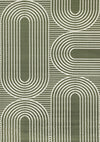 Florence Green White Modern Geometric Arches Rug, 4'7\" x 6'7\" Indoor Area Rug