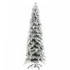 Homcom 7ft Flocked Pencil Christmas Tree With Auto Open, Steel Base