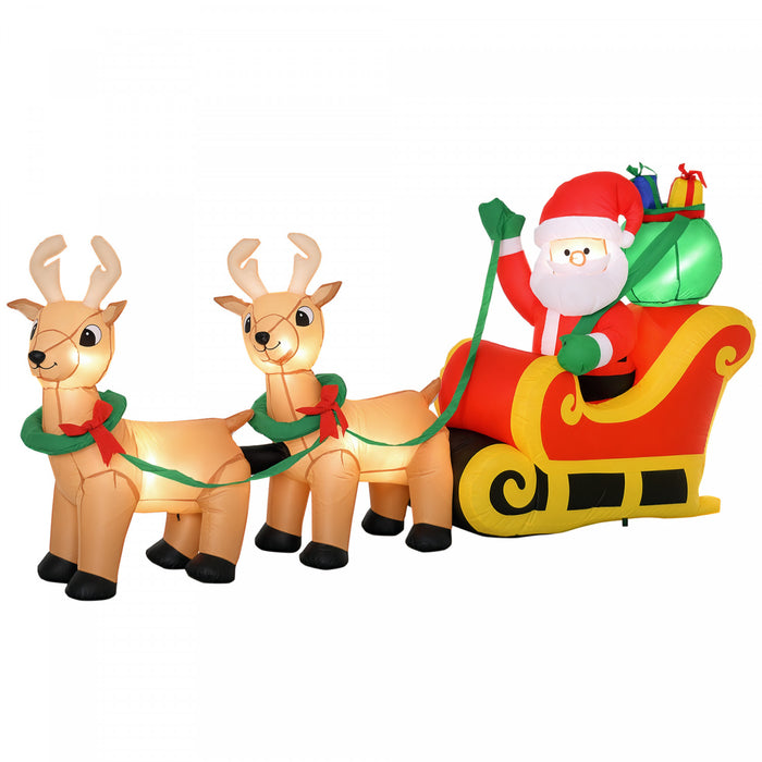 HOMCOM 8ft Outside Christmas Decorations with LED Lights Display