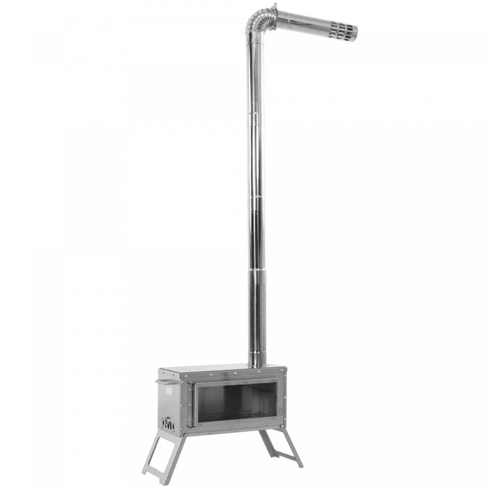 Outsunny Hot Tent Wood Stove With Chimney, Foldable Legs And Carry Bag