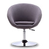 Manhattan Comfort Hopper Polished Chrome Twill Adjustable Height Accent Chair - Grey