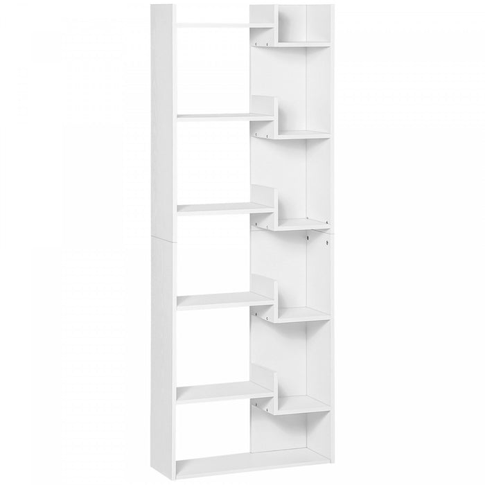 HOMCOM 6-Shelf Closed Back Wood Bookshelf Storage Shelves Decor Display