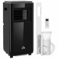 HOMCOM 10,000 BTU Portable Air Conditioner for 440 sqft room, Timer, Black