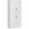 HOMCOM 71\" Kitchen Pantry with 4 Hinged Doors and Adjustable Shelves