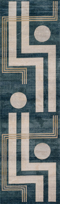 Erisa Contemporary 2'2\" x 7'7\" Runner Rug in Blue Indoor Area Rug